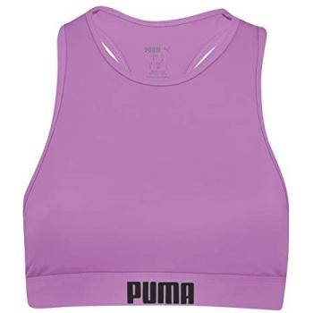 PUMA Swimwear Racerback Parte Superior de Bikini, Rosa, M para Mujer