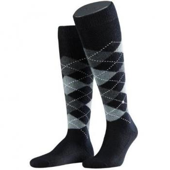 Burlington Men's Preston Knee-High Socks - Soft Acrylic, Long Thick with Flat Seam for Pressure-Free Toe Area, Colourful Argyle Pattern, One Size Fits All, 1 Pair (Men's 6.5-11)