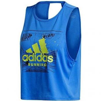 adidas Fast GFX Crop Camiseta De Tirantes, Mujer, azuglo, XL