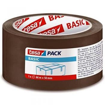 TESA CF6 Cinta Adhesiva Acústica Marrón Basic, 50 mm x 66 m