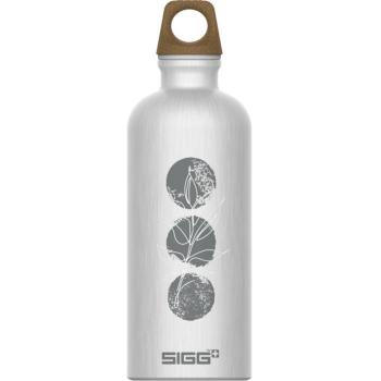 Cantimplora Sigg Traveller Myplanet Path 600ml Plateado, fabricada en aluminio ligero, con recubrimiento interior que evita la transferencia de sabores, tapa a prueba de fugas y diseño ergonómico para un fácil agarre