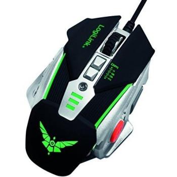LogiLink ID0156 - Ratón (Mano Derecha, Óptico, USB, 3200 dpi, Negro, Plata)