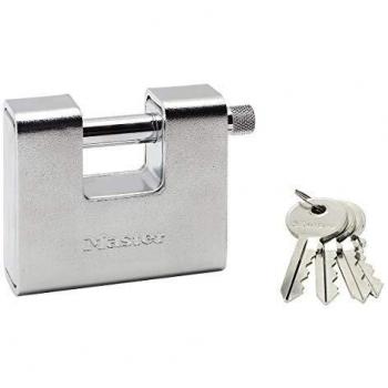 Master Lock 680EURD Candado Rectangular de Zinc a Llaves, Gris, 8 x 9,5 x 2,9 cm