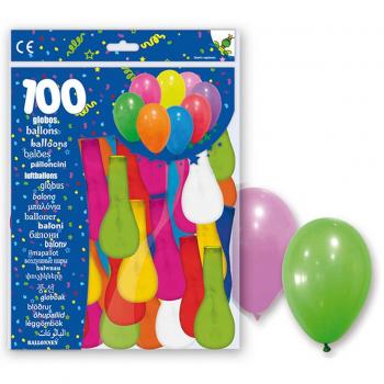 Paquete de 100 Globos Multicolores Surtidos