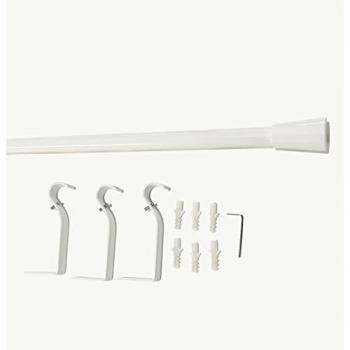 Barra Cortinas Extensible de Aluminio con Terminales en Forma de Diamante - Medidas 160 a 300 cm - Color Blanco