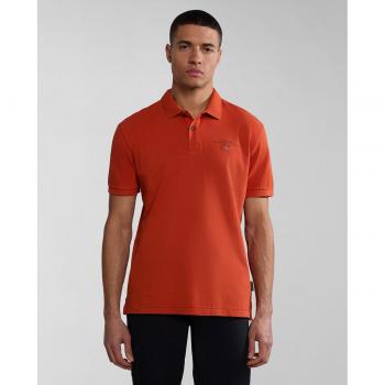 Napapijri Men's Elbas SS 4 Regular Fit Short Sleeve Pique Polo Shirt - Burnt Orange