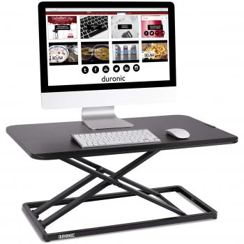 Duronic DM05D20 Estación de Trabajo para Monitor, Mesa Ordenador para Trabajar de Pie y Sentado con Altura Regulable 5-41 cm