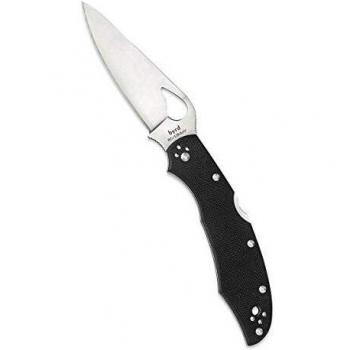 Spyderco Byrd Cara Cara 2 BY03GP2 Pocket Knife, Folding Knife, 95 mm, Stainless Steel Plain Blade, G-10 Black Handle