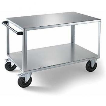 Carro de Montaje Eurokraft Pro, Capacidad 500 kg, 2 Plataformas con Superficies de Acero Galvanizado, Dimensiones Plataforma 1250 x 800 mm, Estructura Galvanizada
