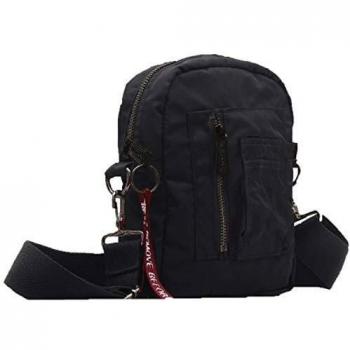 Alpha Industries Crew Carry Bag - Black Unisex Daypack with Adjustable Strap and Zip Pockets