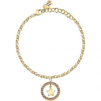 Pulsera Friendship de acero dorada La Petite Story 16+3cm con diseño de aro y corazón