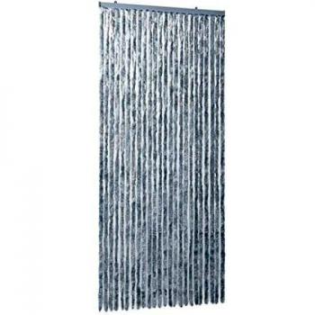 SengentoStyle Vliegengordijn 100x220 cm chenille wit en grijs