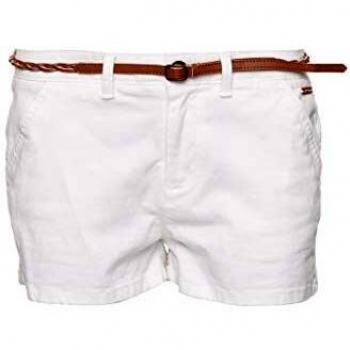 Superdry Mujer Pantalones Chinos Cortos Hot Blanco Óptico 44