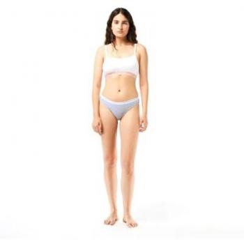 Pack de 3 braguitas Lacoste para mujer en algodón, colores negro, gris y blanco - Talla XL