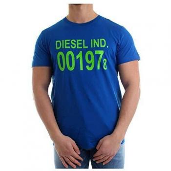 Diesel Elevated Blue Crew Neck Cotton Tee - S