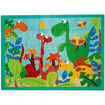 Scratch- Puzzle Caja redonda40p.Dino22x12, Multicolor