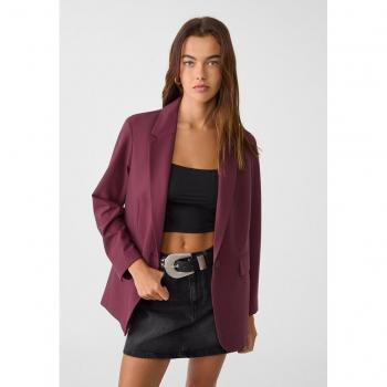 Burgundy Regular Fit Blazer S