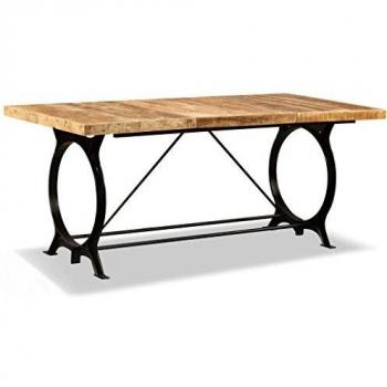 vidaXL Dining Table Solid Rough Mango Wood 180 cm
