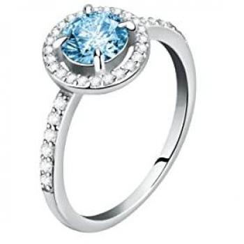 Anillo de Mujer Morellato Tesori en Plata 925 con Circonitas y Aguamarina - SAIW97