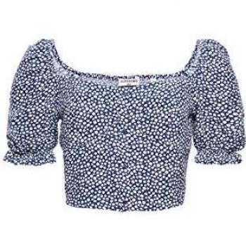 Superdry Mujer Camiseta Quincy Summer Azul Marino Ditsy 42