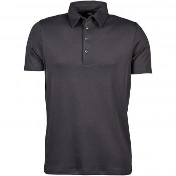 Polo de Algodón Pima de Manga Corta para Hombre Tee Jays 2XL Gris Oscuro