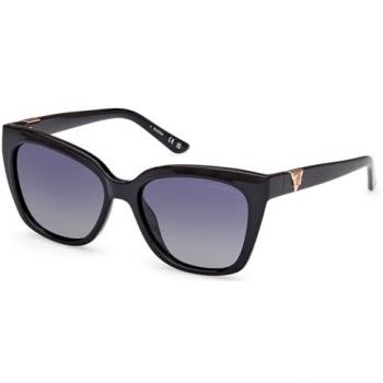Guess GU7878 Polarized Black Sunglasses for Women, 140mm, Square Frame with Gray Mirrored Lenses