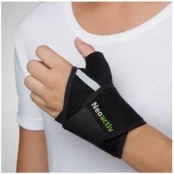 Muñequera Neopreno con Soporte de Pulgar Ajustable, Esguinces y Lesiones, Talla Única, Color Negro, Modelo MQ15A