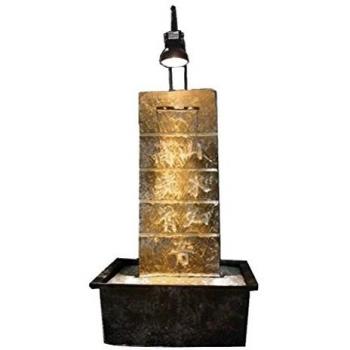 Zen Luz Interior Amistad Fuente Gris / negro 21 x 15 x 35 cm