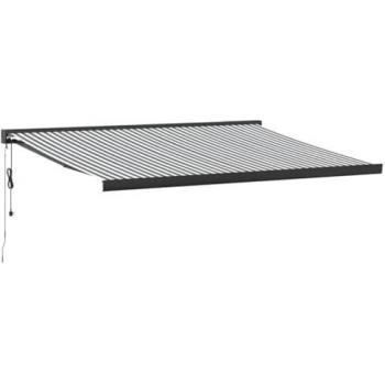 Toldo Retráctil 4x3 m Antracita y Blanco de Tela y Aluminio