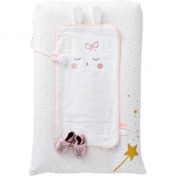 VERTBAUDET Colchón Cambiador Princesa conejita Blanco/Rosa 72X49