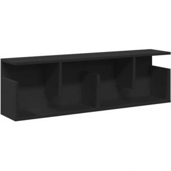Armario de pared madera de ingeniería negro 100x20x30 cm