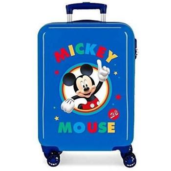 Disney Circle Mickey Maleta de Cabina Azul 37x55x20 cms Rígida ABS Cierre combinación 34L 2,6Kgs 4 Ruedas Dobles Equipaje de Mano