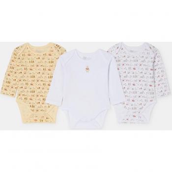 Pack de 3 bodes de bebé manga larga estampado Winnie the Pooh - Cotton Juice