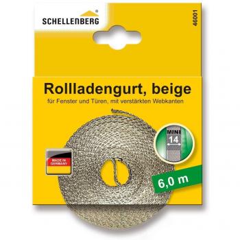 Schellenberg 46101 Cinta de persiana, 14 mm de ancho, 6 m, color beige