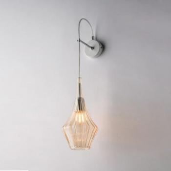 Aplique Moderno Zeus Ámbar 1 Luz E14 de Hierro y Vidrio Pyrex