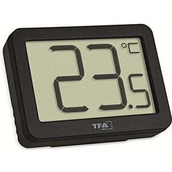 Termómetro Digital TFA 30.1065, Control de Temperatura, Compacto, Magnético, Negro