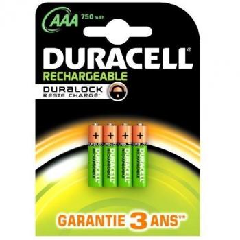 Baterías Recargables Duracell AAA 4 x 750 mAh NiMH