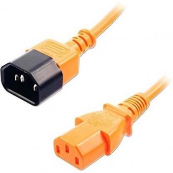 Cable de extensión IEC C14 a C13 0.5m Negro y Naranja