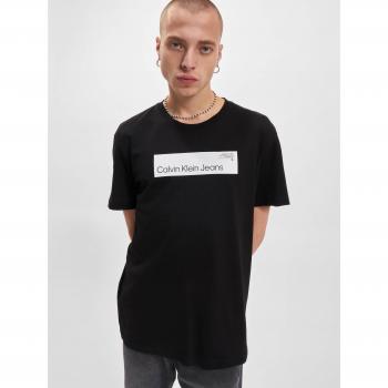 Camiseta Calvin Klein para Hombre Manga Corta Logo Box Negra Algodón Talla L J30J324018