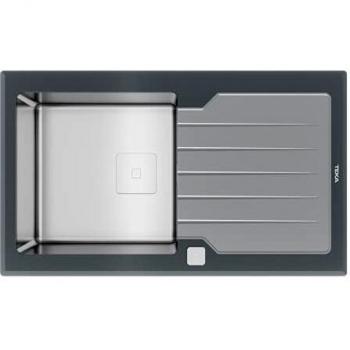 Teka Fregadero Diamond, SilentSmart Urban Colors Edition, 1 Cubeta, Escurridor, Acero Inoxidable, 51 x 86 x 20 cm