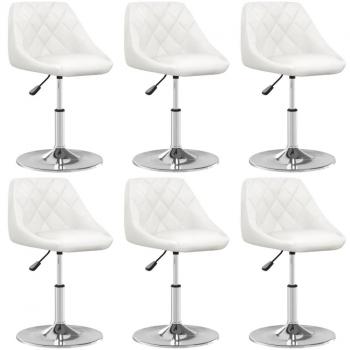 Sillas de comedor Día y Noche - 6 unidades de cuero sintético blanco