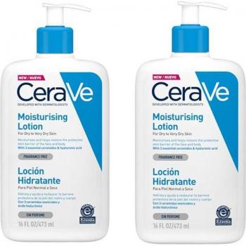 CeraVe Duplo Loción Hidratante para Piel Seca a Muy Seca 2 x 473 ml con 25% de Descuento en la Segunda Unidad