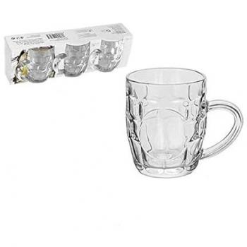 Set de 3 Vasos Tanque de Cerveza de Cristal 300ml
