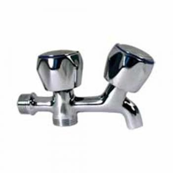 Grifo Lavadora Doble Volante Metal Cromo 1/2 BL