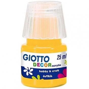 Pintura Acrílica Giotto Decor 25 ml - Pack de 6 Unidades - Color Amarillo Oro