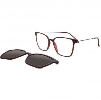 Gafas Recetadas Cuadrado Clip-On Plástico Rojas para Hombre - Gafas Anti-Azules - SmartBuy Collection