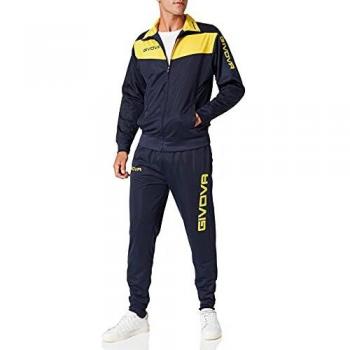 Givova Chándal Visa Verde y Negro con chaqueta de cremallera, pantalones con elástico en la cintura, material ligero y transpirable, diseño moderno y deportivo