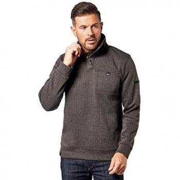 Regatta Lochran Button-Neck Herringbone Effect Jacquard Fleece Forro Polar, Hombre, Negro, 3XL