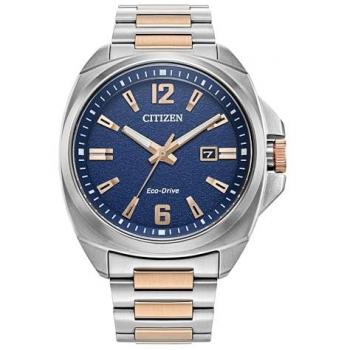 Men's Citizen Eco-Drive Two-Tone Rose Gold Plated Bracelet Watch