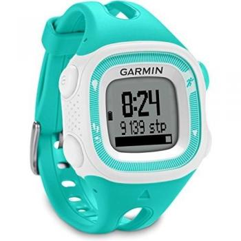 Garmin Forerunner 15 HRM -  Reloj deportivo con GPS y monitor de actividad con monitor de frecuencia cardiaca, color verde azulado y blanco, talla S